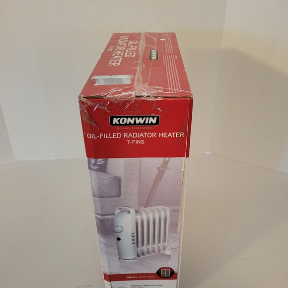 Konwin X01-7 Electric Oil Filled Radiator Heater - White 7-Fins - Picture 4 of 4